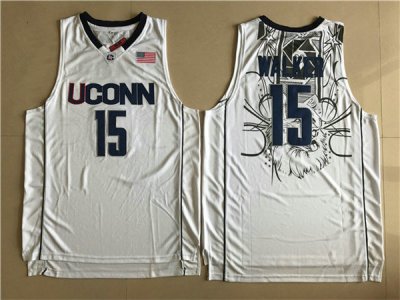 Maillot De Basket NCAA University of Connecticut Kemba Walker 15 Blanc